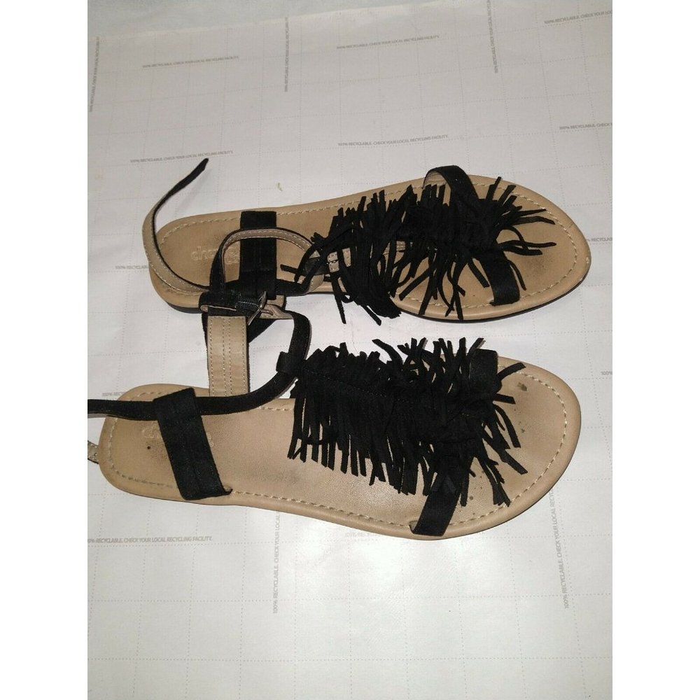 Charlotte Russe Black Suede Castle Sandals Size 8